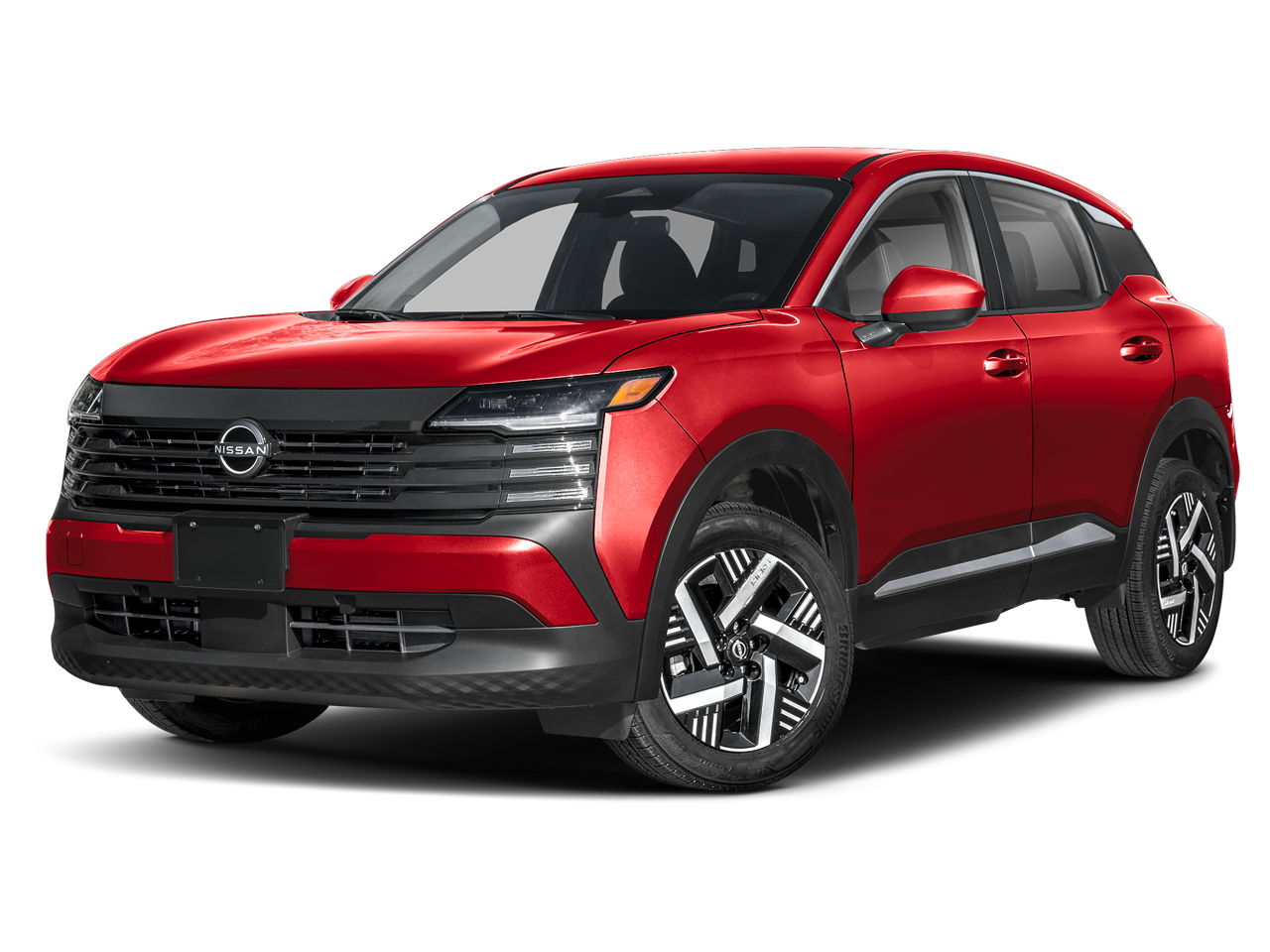 2025 Nissan Kicks SV in Scarlet Ember Tintcoat — front three-quarter view