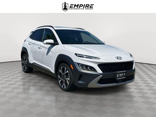 2023 Hyundai Kona Limited in Lunar White — front three-quarter view
