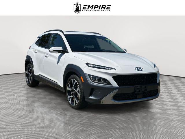2023 Hyundai Kona Limited in Lunar White — front three-quarter view