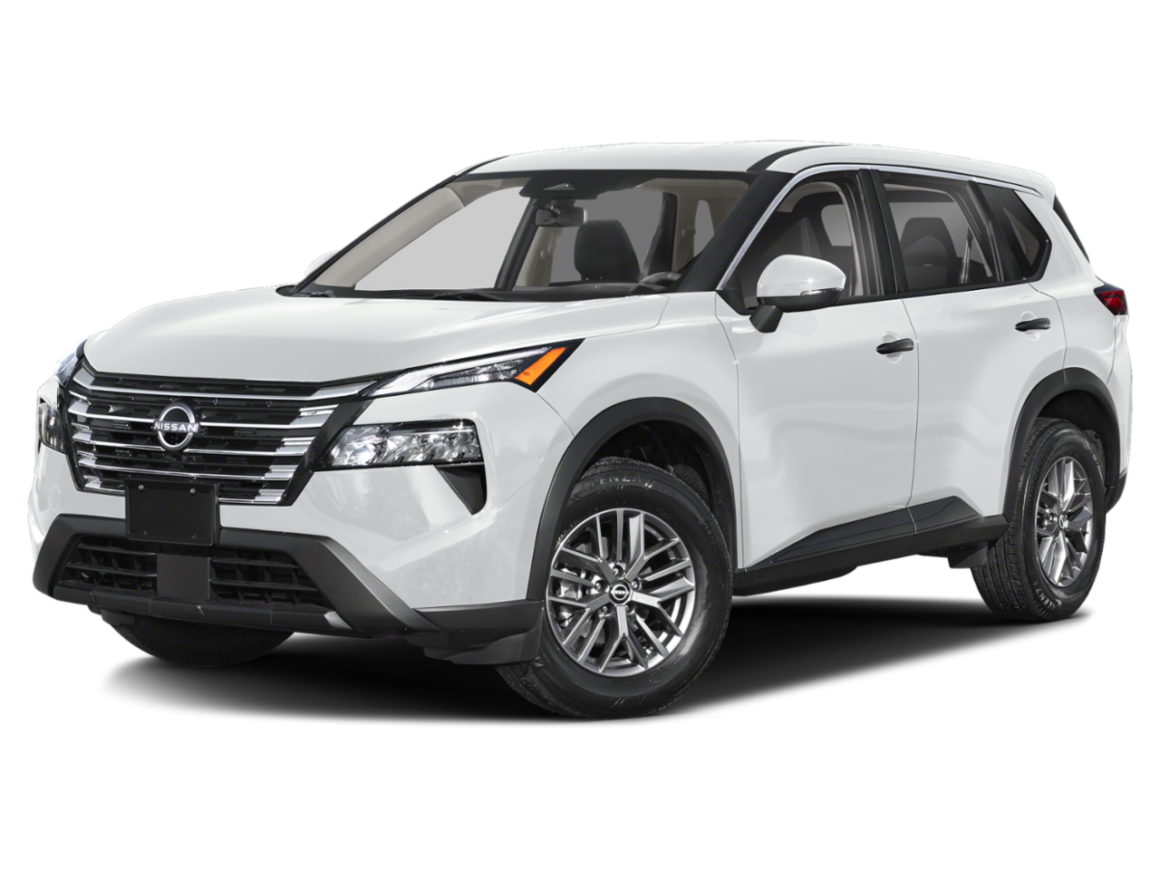 2024 Nissan Rogue S Intelligent AWD in Glacier White — front three-quarter view