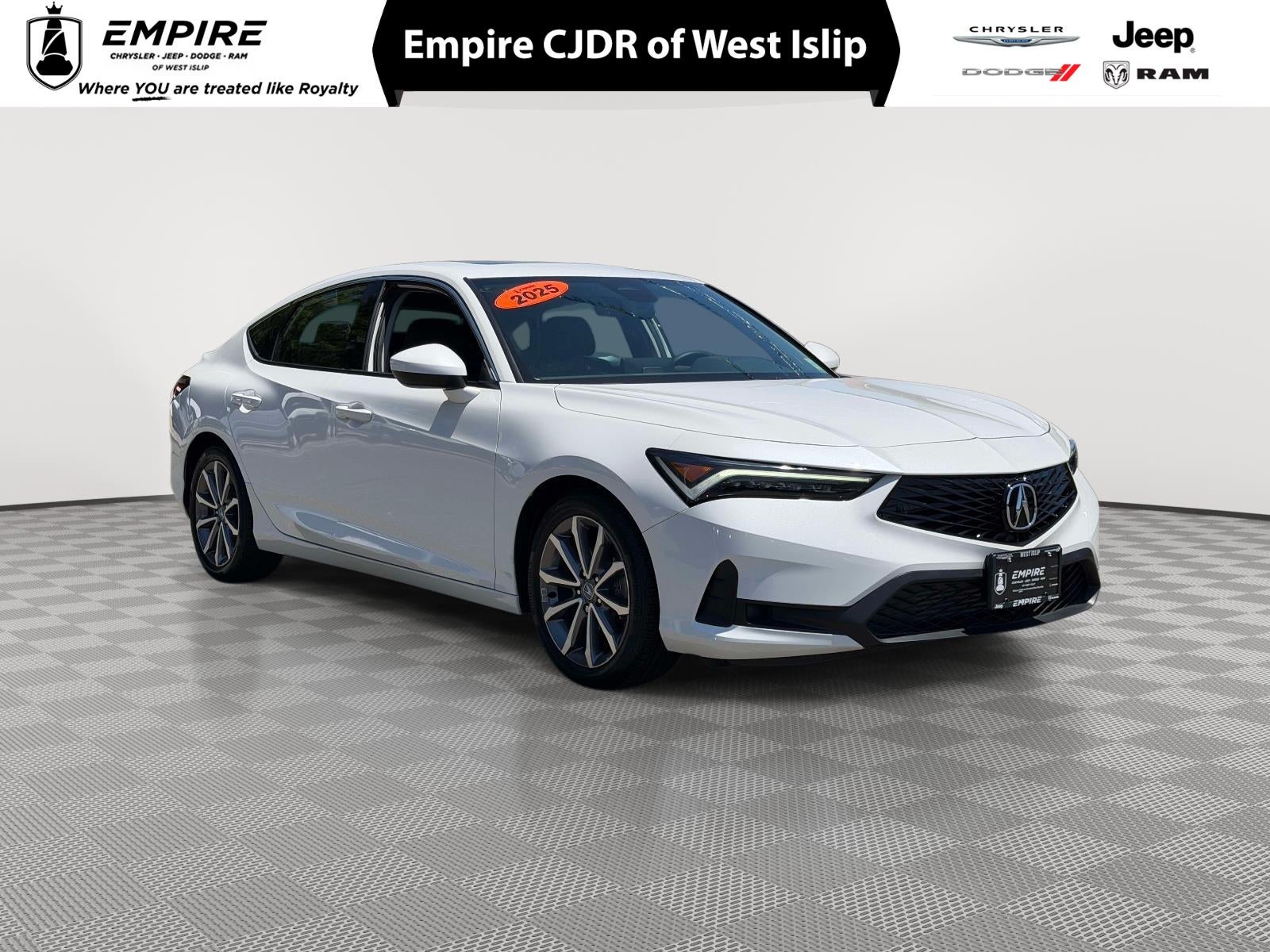 2025 Acura Integra Base in White — front three-quarter view