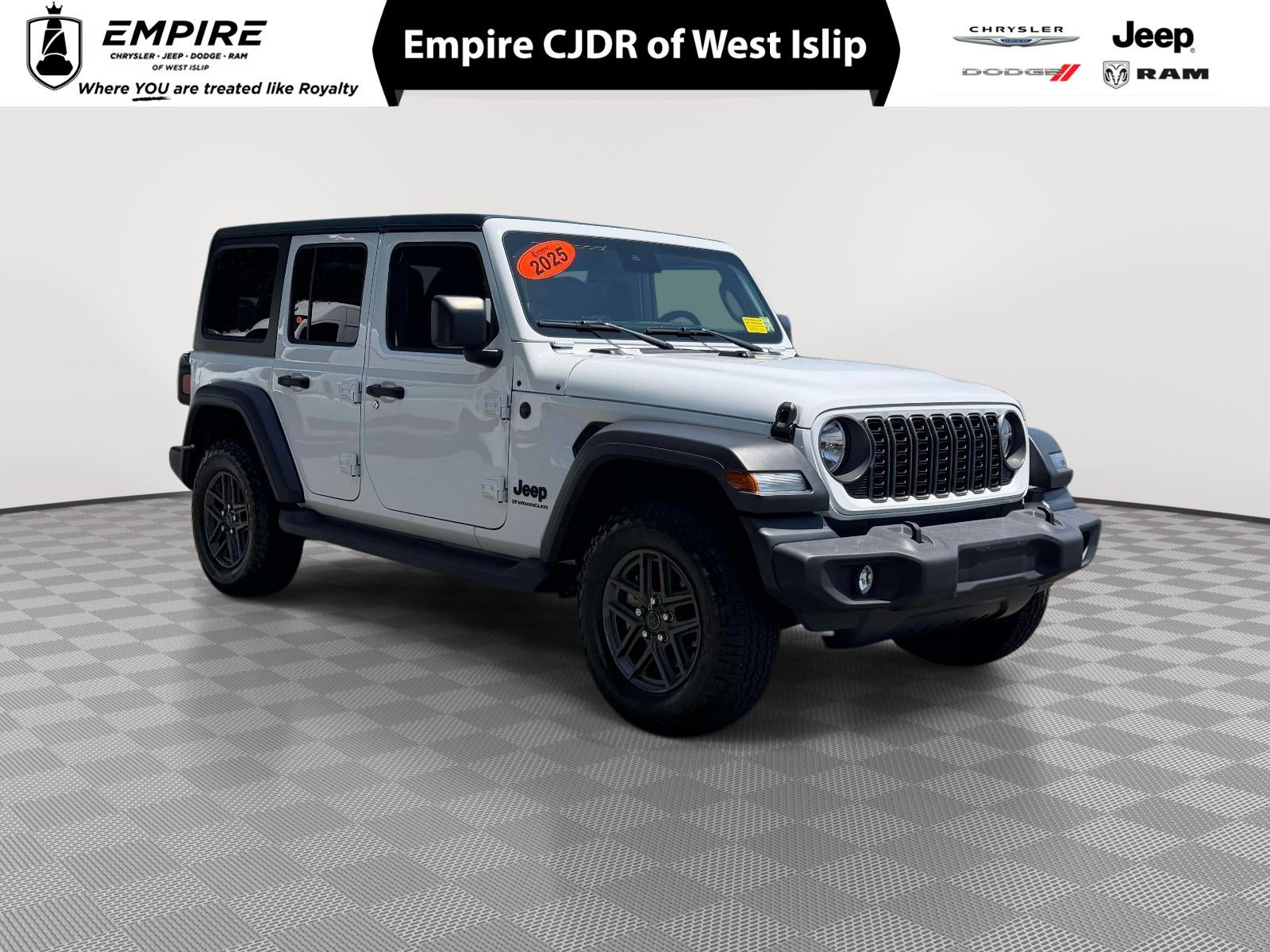 2025 Jeep Wrangler 4-Door Summit 4x4 in Bright White Clearcoat — front three-quarter view