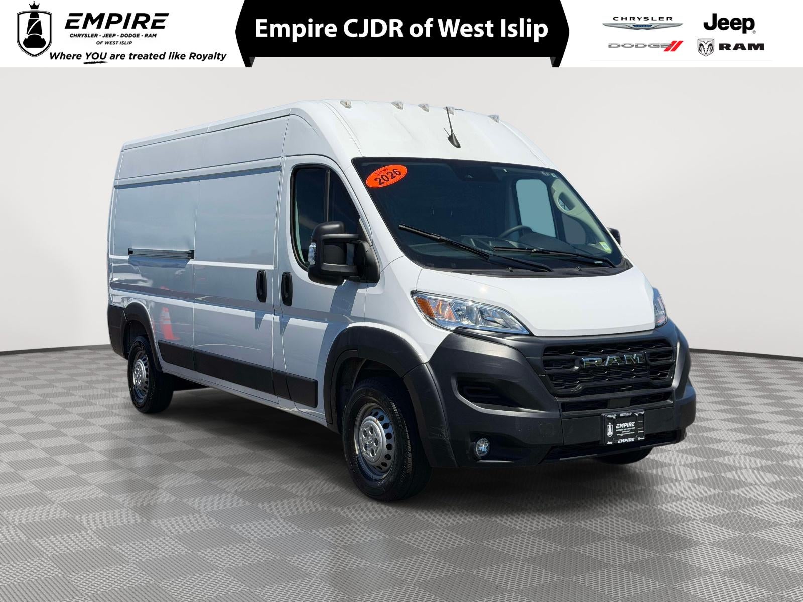 2026 RAM ProMaster 2500 Cargo Van Tradesman High Roof 159' WB w/Pass Seat in Bright White Clearcoat — front three-quarter view