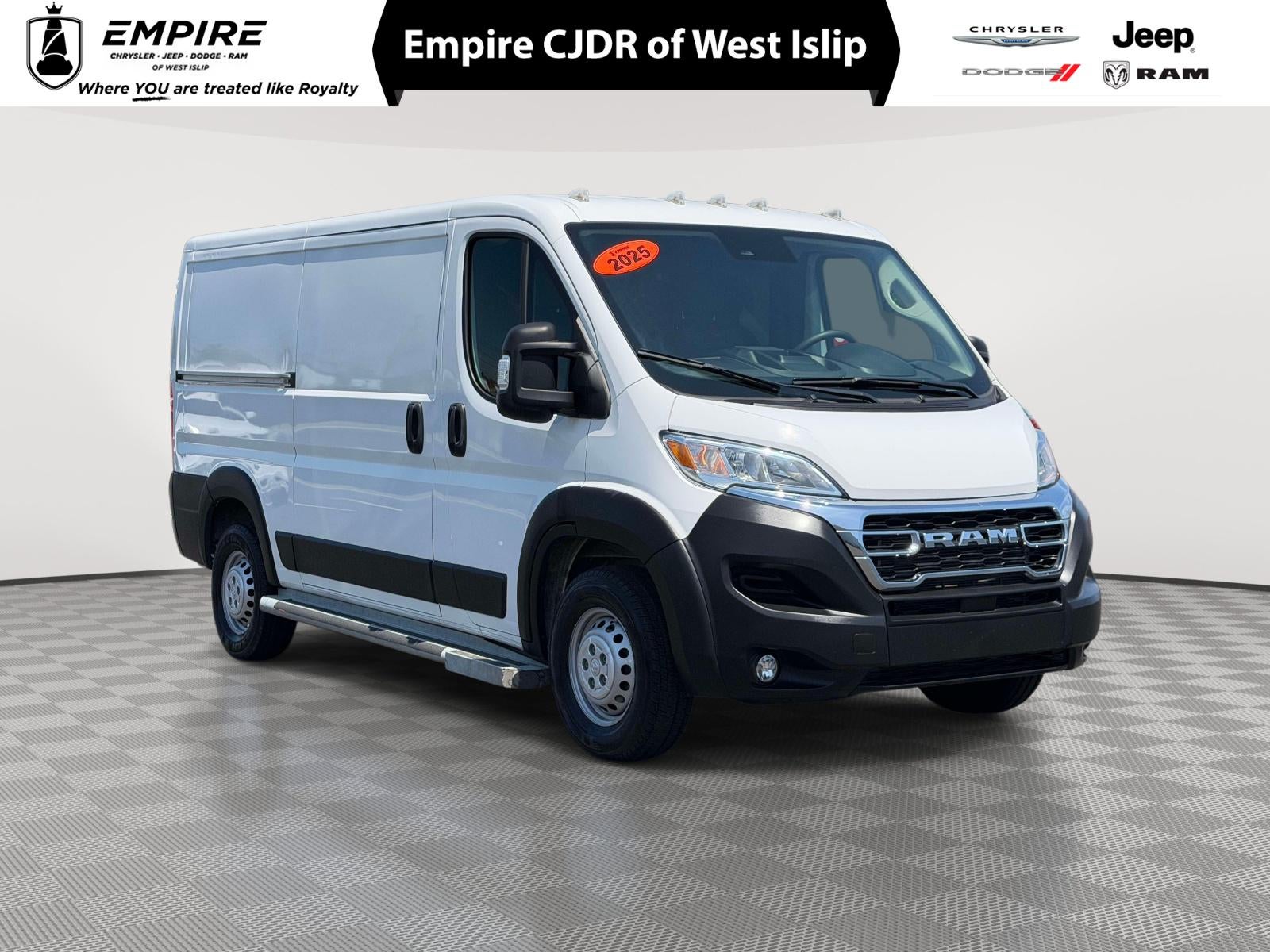 2025 RAM ProMaster 2500 Cargo Van Tradesman Low Roof 136' WB w/Pass Seat in Bright White Clearcoat — front three-quarter view