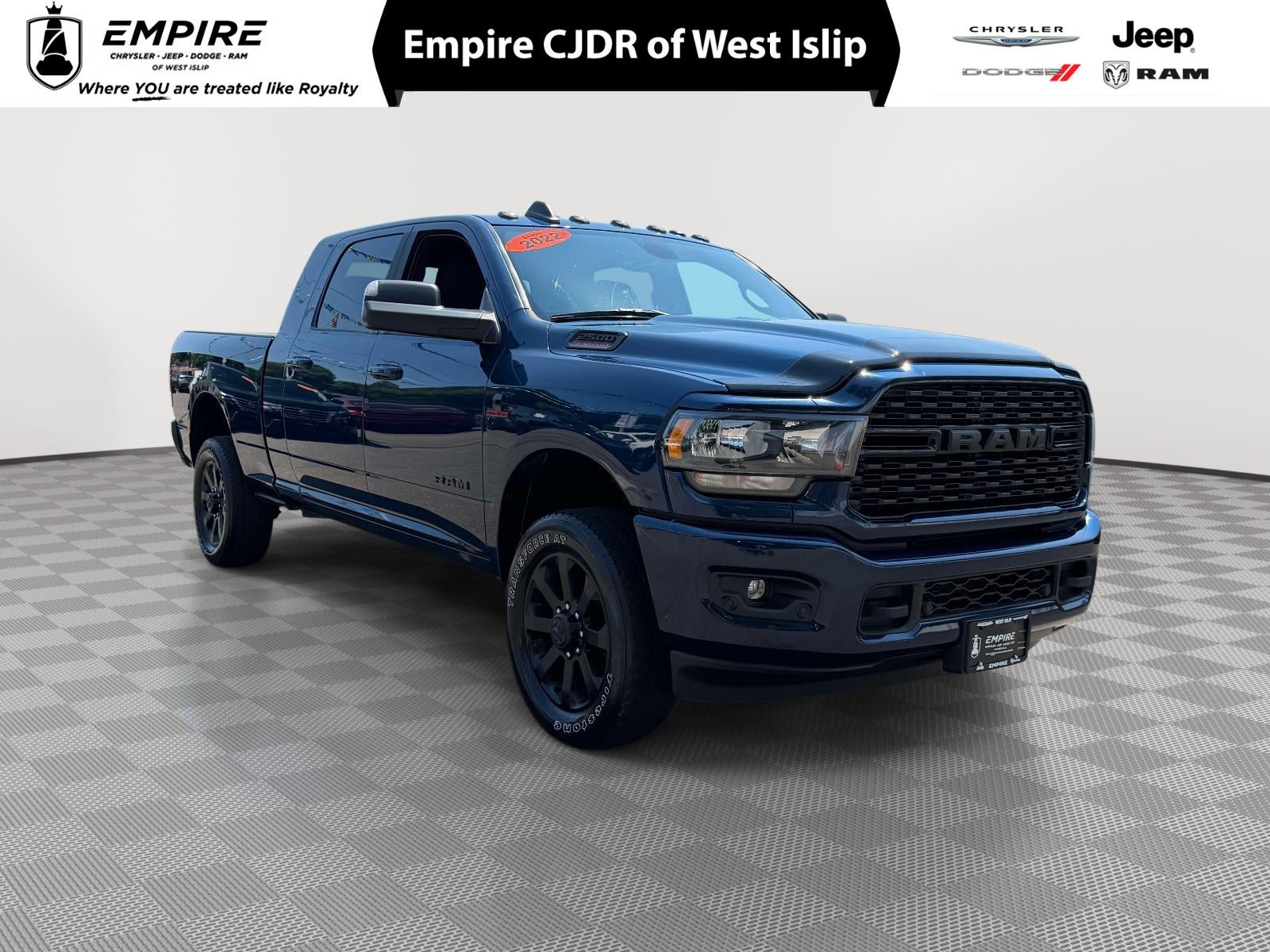 2022 RAM 2500 Big Horn Mega Cab 4x4 6'4'' Box in Patriot Blue Pearlcoat — front three-quarter view