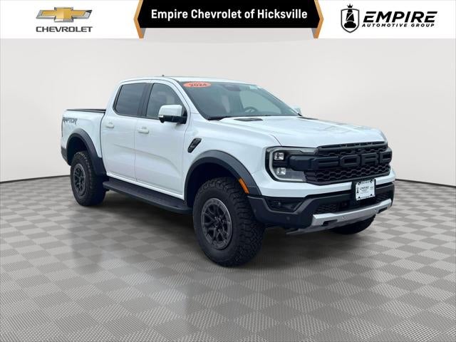 2024 Ford Ranger Raptor in Oxford White — front three-quarter view