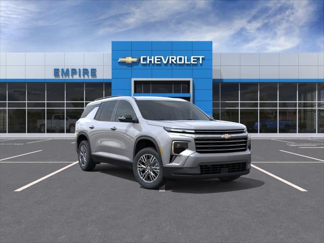 2026 Chevrolet Traverse LT in Sterling Gray Metallic — front three-quarter view