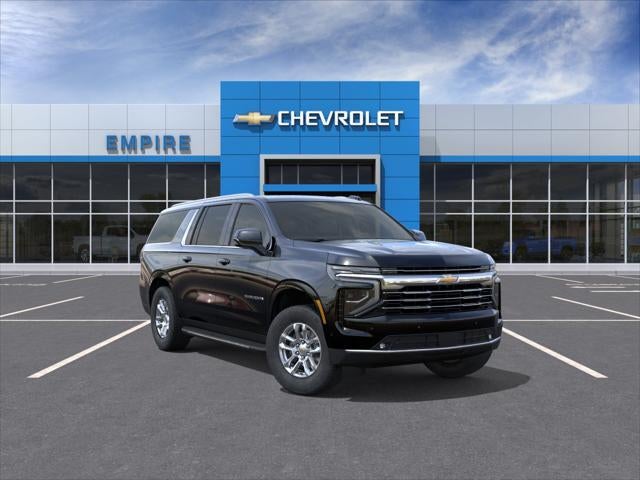 2026 Chevrolet Suburban LT in Black — front three-quarter view