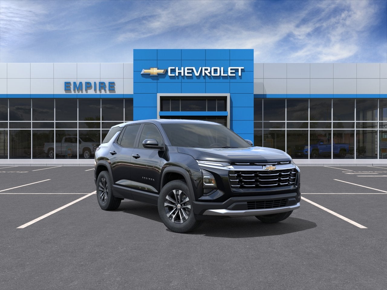 2027 Chevrolet Equinox LT in Mosaic Black Metallic — front three-quarter view