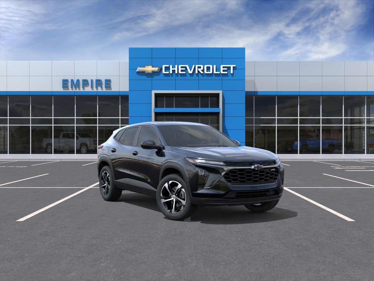 2026 Chevrolet Trax 1RS in Mosaic Black Metallic — front three-quarter view