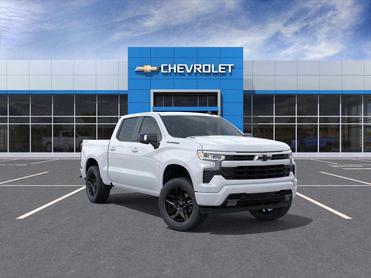 2026 Chevrolet Silverado 1500 RST in Summit White — front three-quarter view