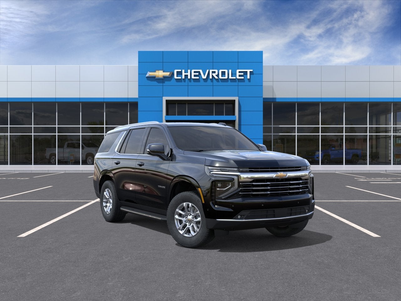2026 Chevrolet Tahoe LT in Black — front three-quarter view