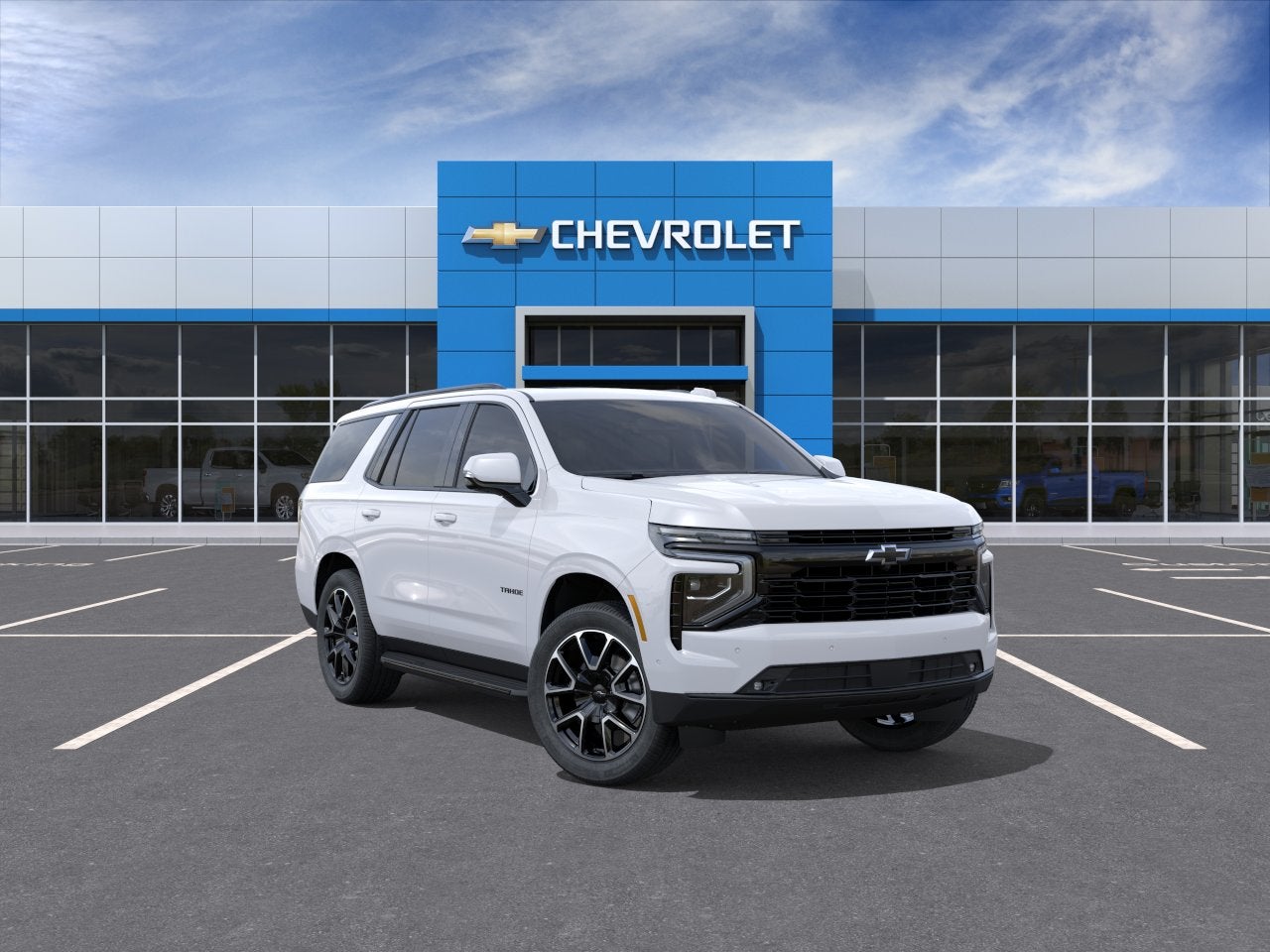 2026 Chevrolet Tahoe RST in Summit White — front three-quarter view