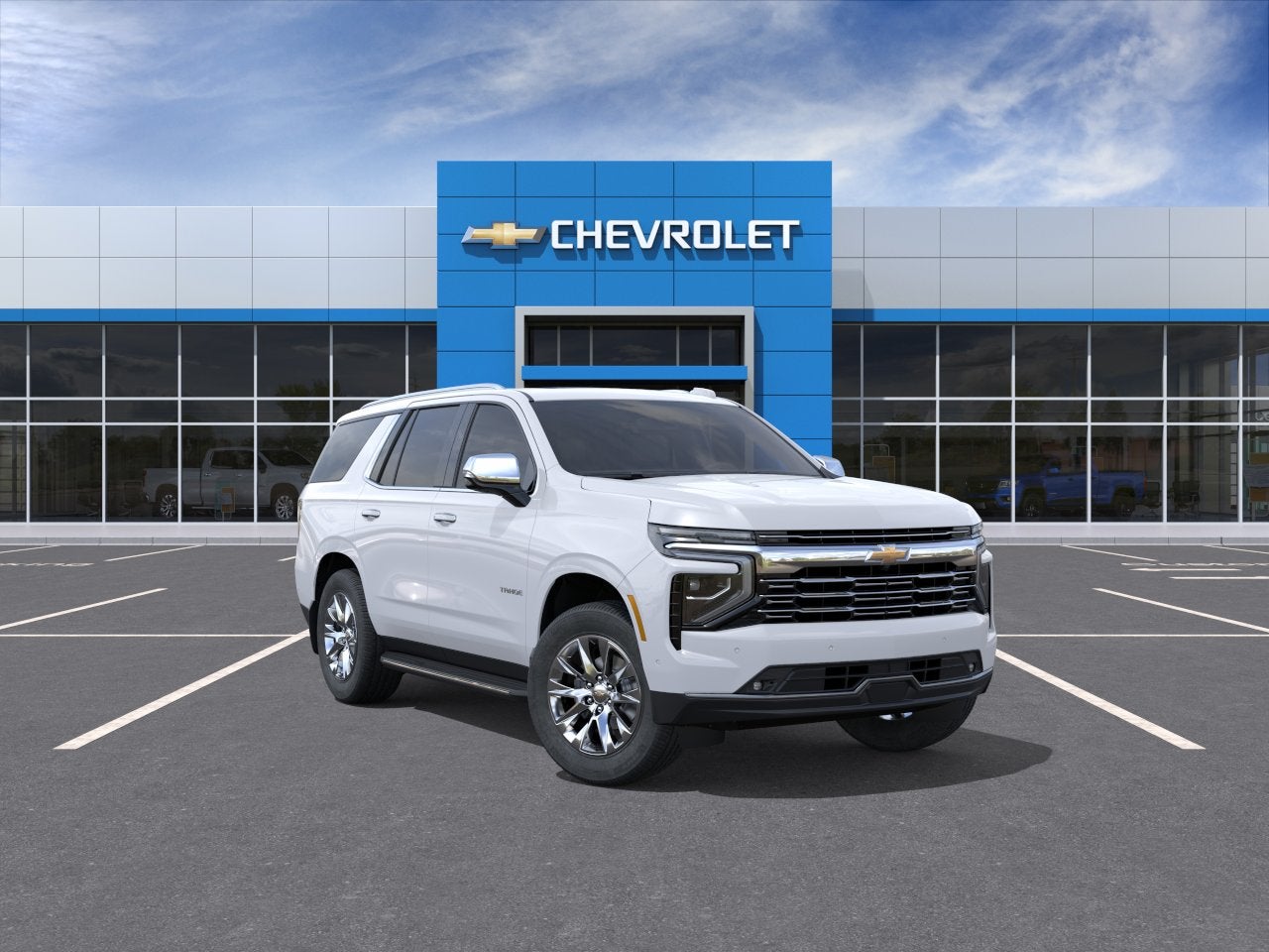 2026 Chevrolet Tahoe Premier in Polar White Tricoat — front three-quarter view