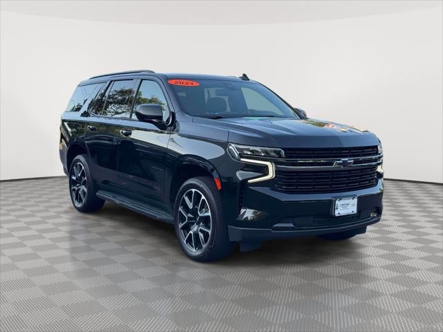 2021 Chevrolet Tahoe RST in Black — front three-quarter view