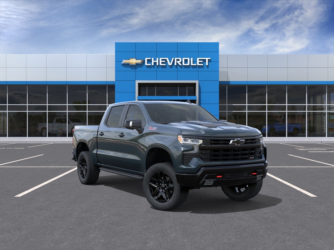 2026 Chevrolet Silverado 1500 LT Trail Boss in Cypress Gray — front three-quarter view