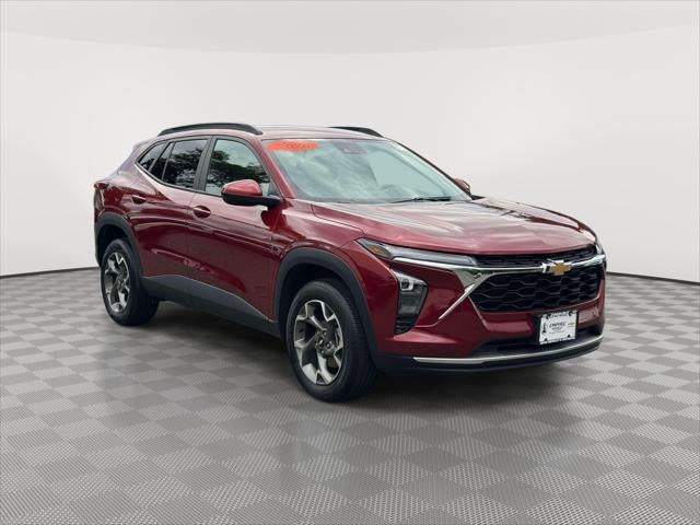 2024 Chevrolet Trax LT in Crimson Metallic — front three-quarter view