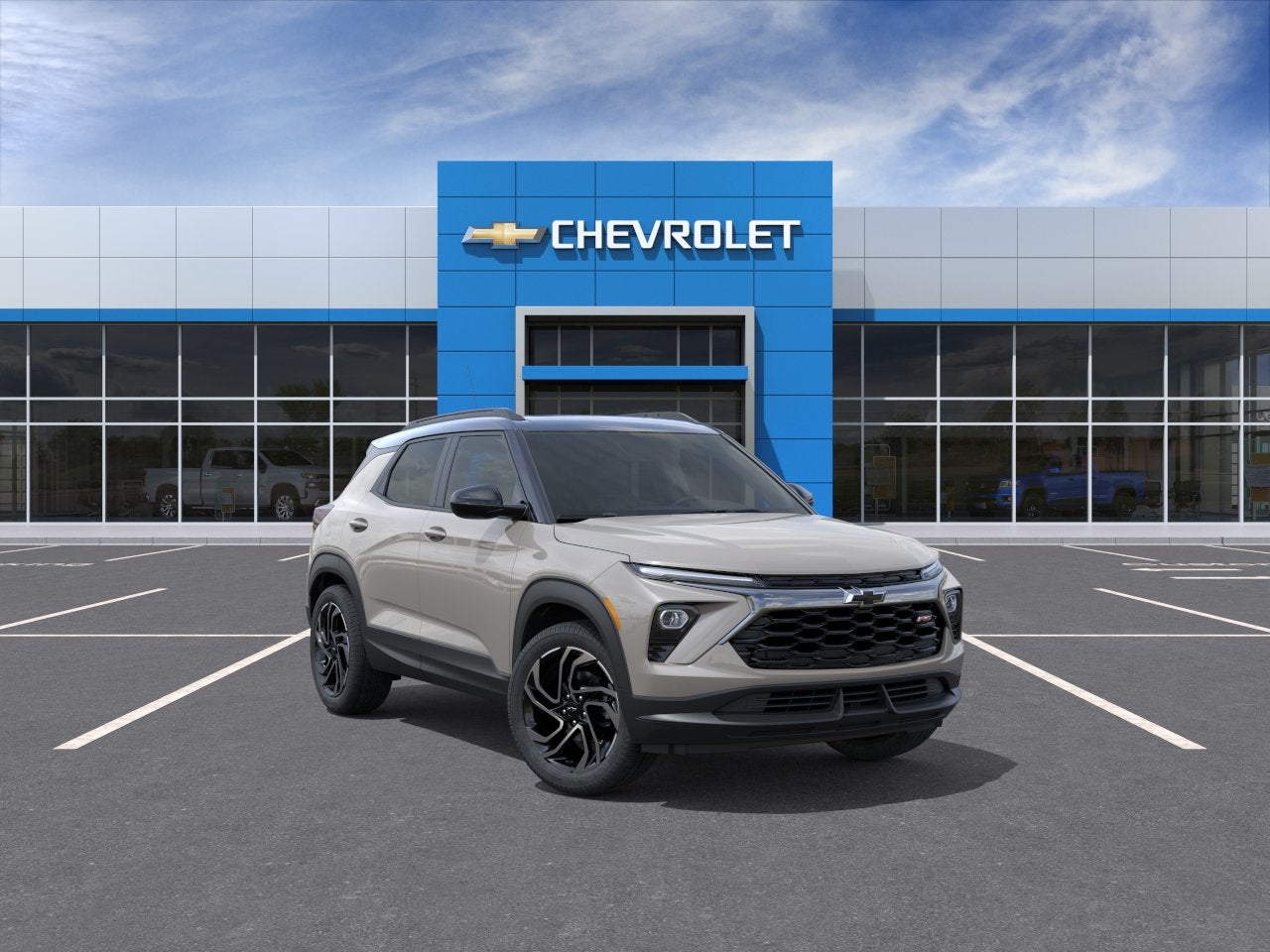 2026 Chevrolet Trailblazer RS in White Sands — front three-quarter view